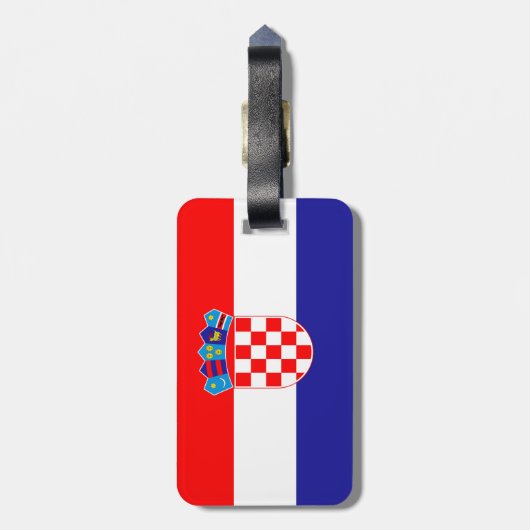 クロアチア国旗 ラゲッジタグ (裏面縦)