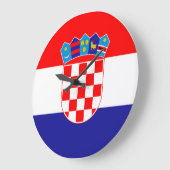 クロアチア国旗 ラージ壁時計 (傾斜)