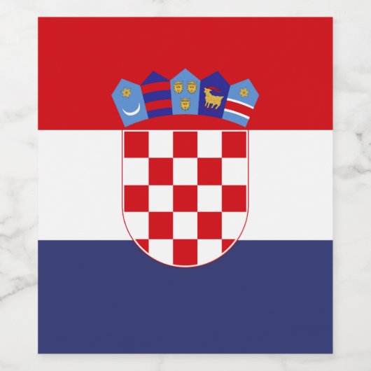 クロアチア国旗 ワインラベル (シングルラベル)