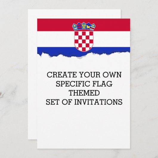 クロアチア国旗 招待状 (正面/裏面)