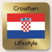 クロアチア国旗+文字コースター コースター (正面)