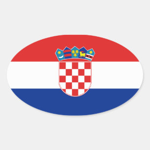 クロアチア国旗 楕円形シール