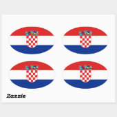 クロアチア国旗 楕円形シール (シート)