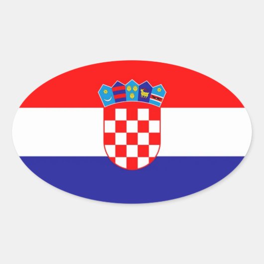 クロアチア国旗 楕円形シール (正面)