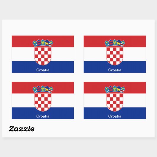クロアチア国旗 長方形シール (シート)