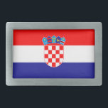 クロアチア国旗 長方形ベルトバックル<br><div class="desc">クロアチア国旗。</div>