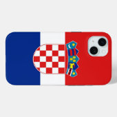 クロアチア国旗 Apple iPhone 15 Plus カバー (裏面 (横))