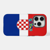 クロアチア国旗、Apple iPhone 15 Pro Case-Mate iPhoneケース (裏面横)