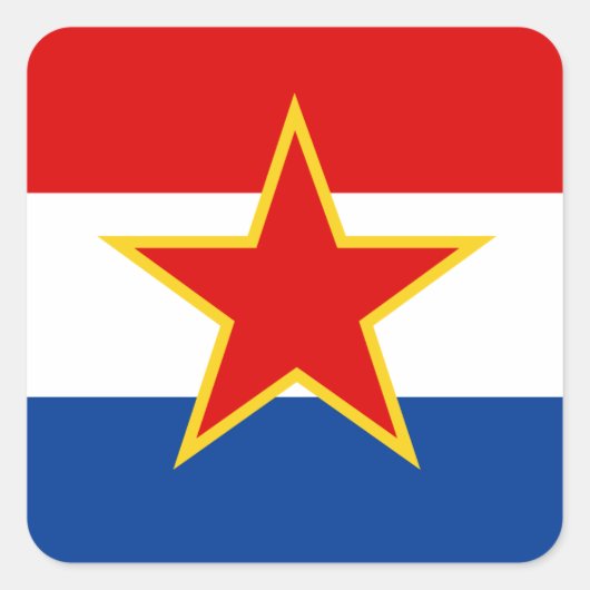 クロアチア国旗、hrvatska zastava スクエアシール (正面)