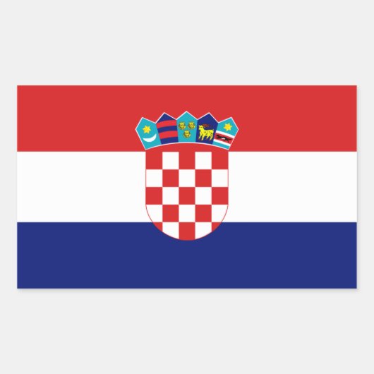 クロアチア国旗 – Trobojnica 長方形シール (正面)
