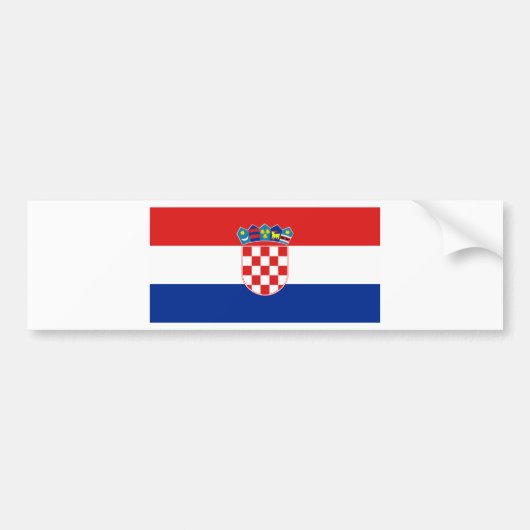 クロアチア国旗HR Hrvatska バンパーステッカー (正面)