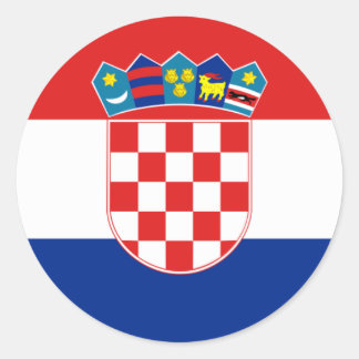 クロアチア国旗HR Hrvatska ラウンドシール