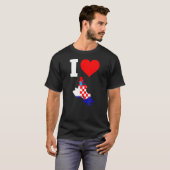 クロアチア国旗Krk I Love Krk Tシャツ (正面フル)