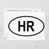 クロアチア国際的車両登録コード ポストカード (正面/裏面)