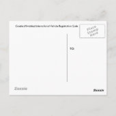 クロアチア国際的車両登録コード ポストカード (裏面)