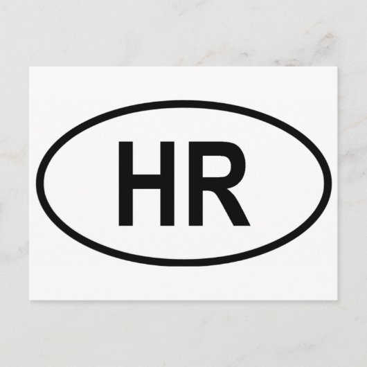 クロアチア国際的車両登録コード ポストカード (正面)