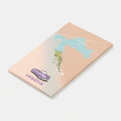 クロアチア地図図解入りの、写真付きのプリントポスター ポストイット (アングル)