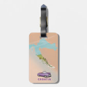 クロアチア地図図解入りの、写真付きのプリントポスター ラゲッジタグ (裏面縦)