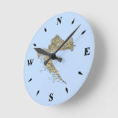 クロアチア地図時計 ラウンド壁時計 (傾斜)