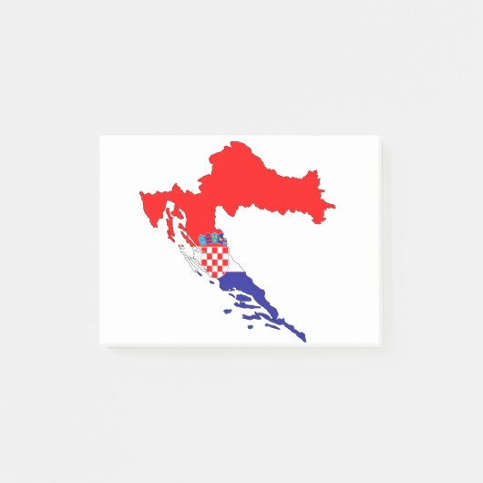 クロアチア地図縁ど国旗州国 ポストイット (正面)