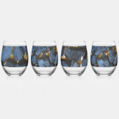 クロアチア建て石壁スタイル ステムなしワイングラス (正面)