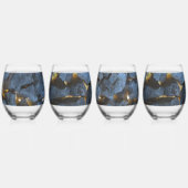 クロアチア建て石壁スタイル ステムなしワイングラス (裏面)