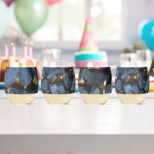 クロアチア建て石壁スタイル ステムなしワイングラス (インサイチュ (バースデー))