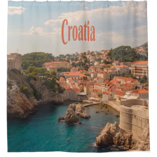 クロアチア東南ヨーロッパザグレブ シャワーカーテン (正面)