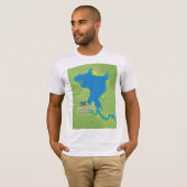 クロアチア湖の地図 Tシャツ (正面フル)