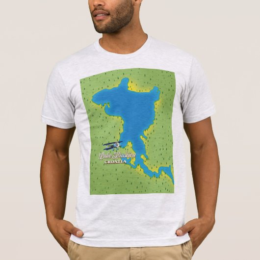 クロアチア湖の地図 Tシャツ (正面)
