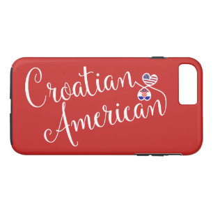 クロアチア系アメリカ人ハート携帯電話ケース iPhone 8 PLUS/7 PLUSケース