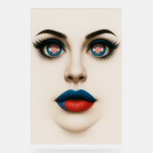 クロアチア美しいアイズ&リップポップ・アートのポートレート アクリルサイン (正面)