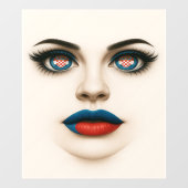 クロアチア美しいアイズ&リップポップ・アートのポートレート ウィンドウサイン (シート)