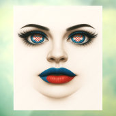 クロアチア美しいアイズ&リップポップ・アートのポートレート ウィンドウサイン (シート3)