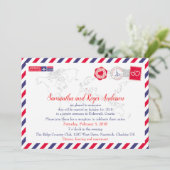 クロアチア航空 郵便 結婚式披露宴 後 お祝いカード 招待状 (スタンド正面)