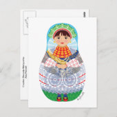 クロアチア語スラボニヤ・マトリョシカ葉書 ポストカード (正面/裏面)