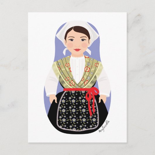 クロアチア語、イストリアン・マトリョシカ葉書 ポストカード (正面)