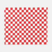 クロアチア赤白チェッカーボードパターン フリースブランケット (正面(横))
