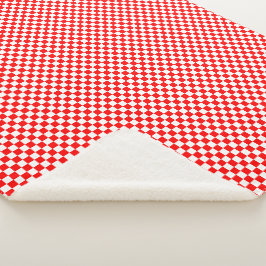 クロアチア赤白パ市松模様にターン シェルパブランケット