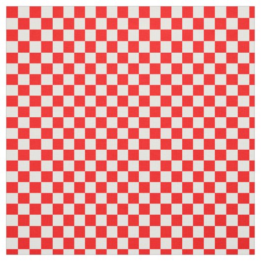 クロアチア赤白市松模様に色幾何学的パターン ファブリック (見本)