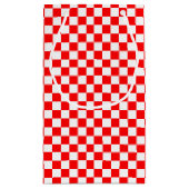 クロアチア赤白市松模様に スモールペーパーバッグ (裏面)