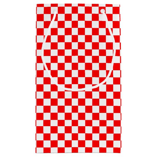 クロアチア赤白市松模様に スモールペーパーバッグ (裏面)