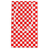 クロアチア赤白市松模様に スモールペーパーバッグ (正面)