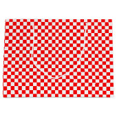 クロアチア赤白市松模様に ラージペーパーバッグ (正面)