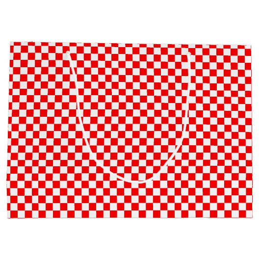 クロアチア赤白市松模様に ラージペーパーバッグ (裏面)