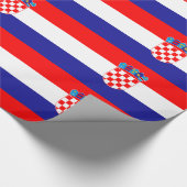 クロアチア赤白青 ラッピングペーパー (角)