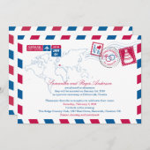 クロアチア エア メール ポスト ウェディング レセプション 招待状 (正面/裏面)