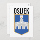 クロアチア，オシジェクの紋章 ポストカード (正面/裏面)