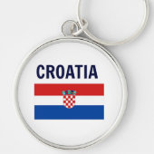 クロアチア – クロアチア国旗、ラベル、 キーホルダー (正面)
