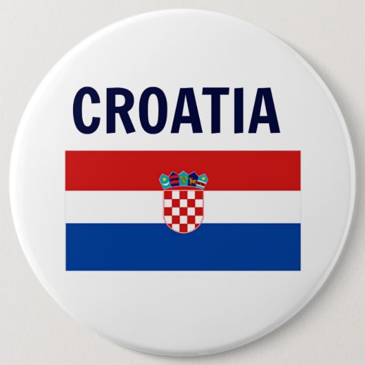 クロアチア – クロアチア国旗、ラベル、 缶バッジ (正面)